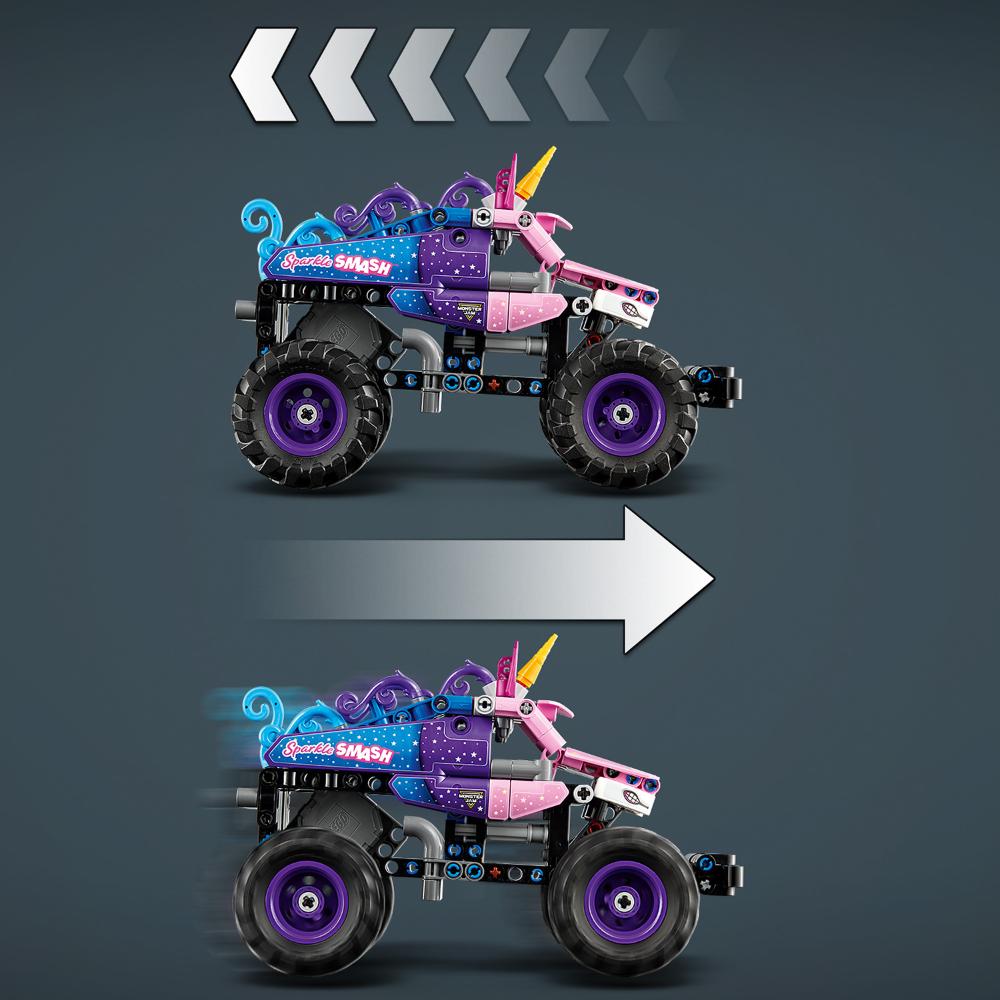 MONSTER JAM™ SPARKLE SMASH™ CON MOTOR DE CARGA MANUAL