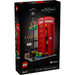 Set LEGO® Ideas Cabina Telefónica Roja de Londres 21347 con farola, flores y ladrillo con luz, una pieza decorativa nostálgica ideal para fans de los viajes y la historia.