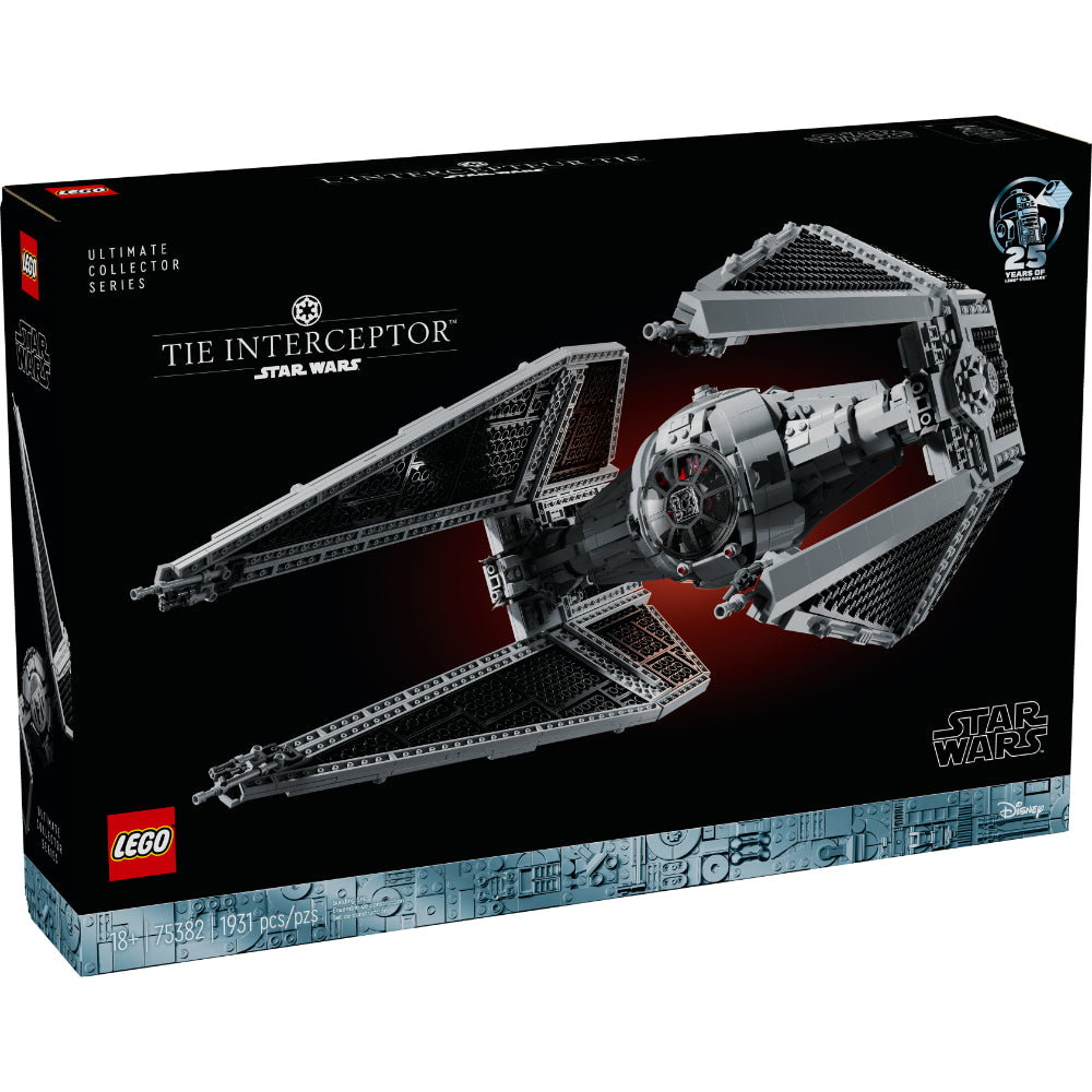 Interceptor TIE LEGO Star Wars UCS con base de exhibición y minifigura piloto