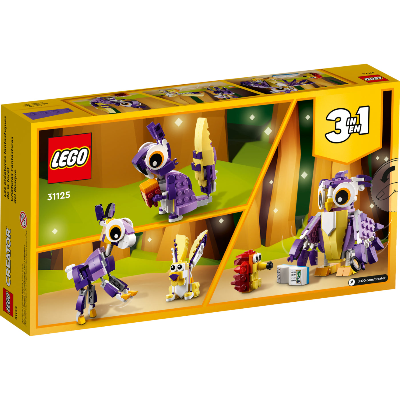 LEGO® Sets 3 en 1 Creator : Criaturas Fantásticas del Bosque (31125)