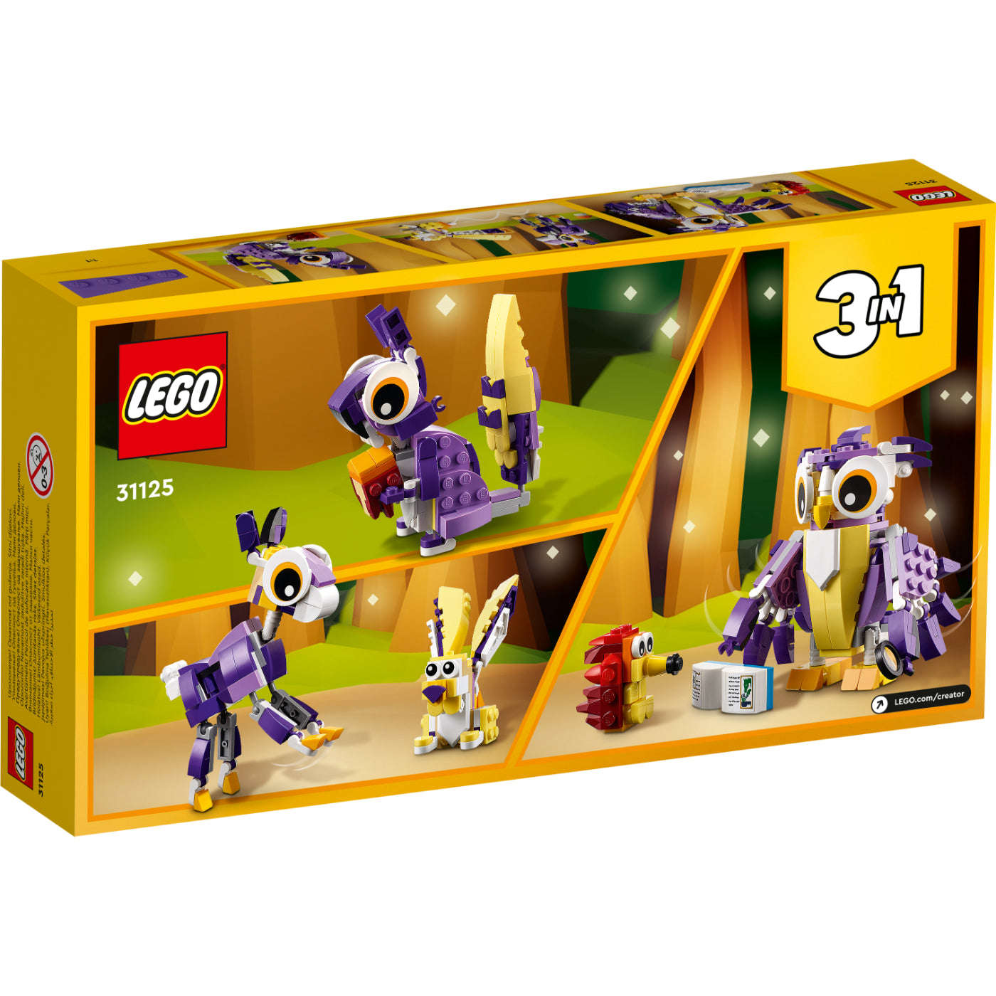 LEGO® Sets 3 en 1 Creator : Criaturas Fantásticas del Bosque (31125)