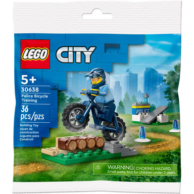 LEGO City entrenamiento en bici de policía con ciclista, obstáculos y circuito de práctica