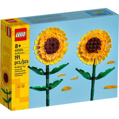 Girasoles LEGO para construir con tallos ajustables y diseño decorativo vibrante