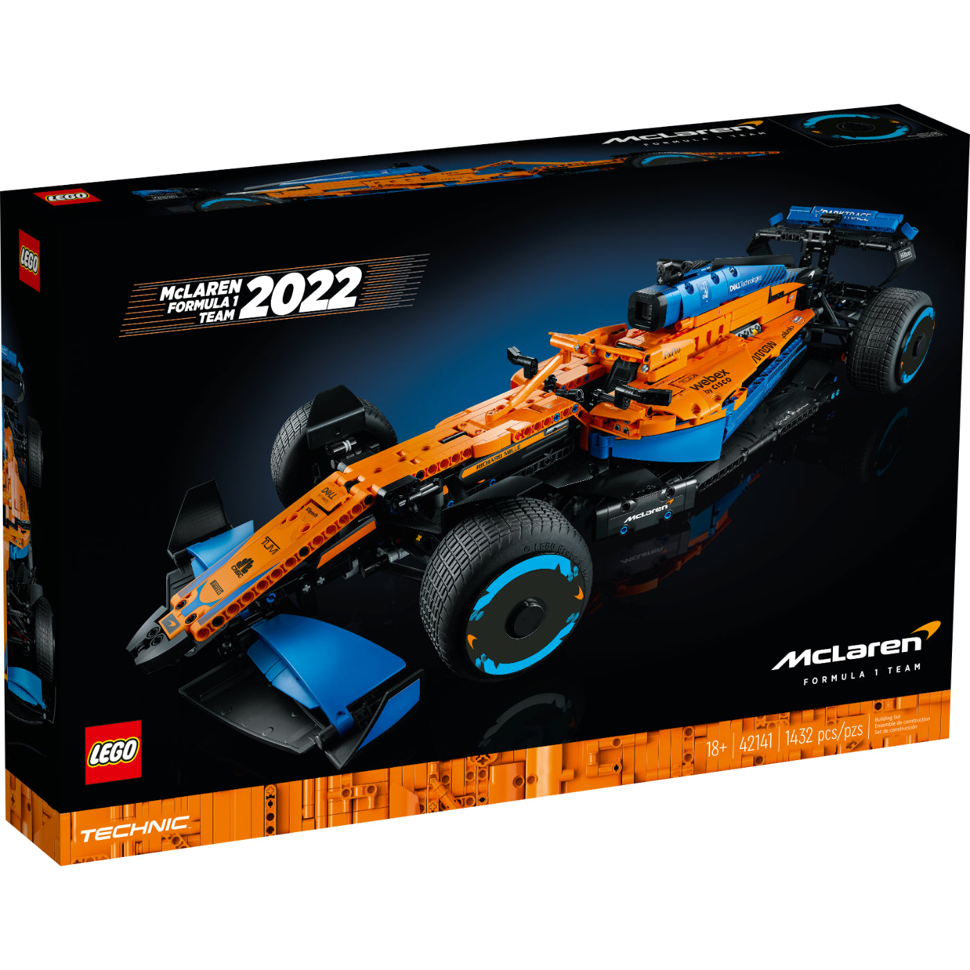 Maqueta LEGO Technic McLaren Formula 1 2022 con motor V6, suspensión y dirección realista