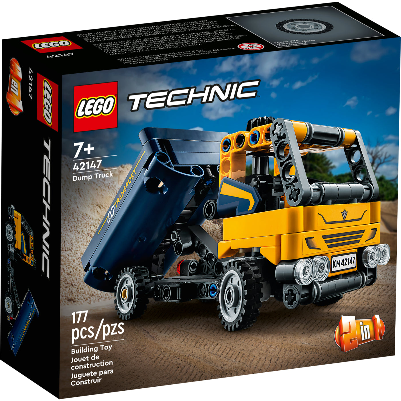 LEGO Technic Volquete 42147 camión de construcción 2 en 1 convertible en excavadora