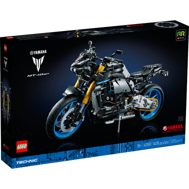 Maqueta LEGO Technic Yamaha MT-10 SP con motor de 4 cilindros, transmisión de 3 velocidades y base de exposición